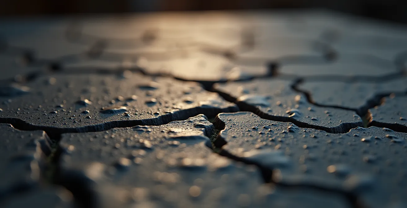 Extreme close-up showing wear patterns on ESD equipment surface