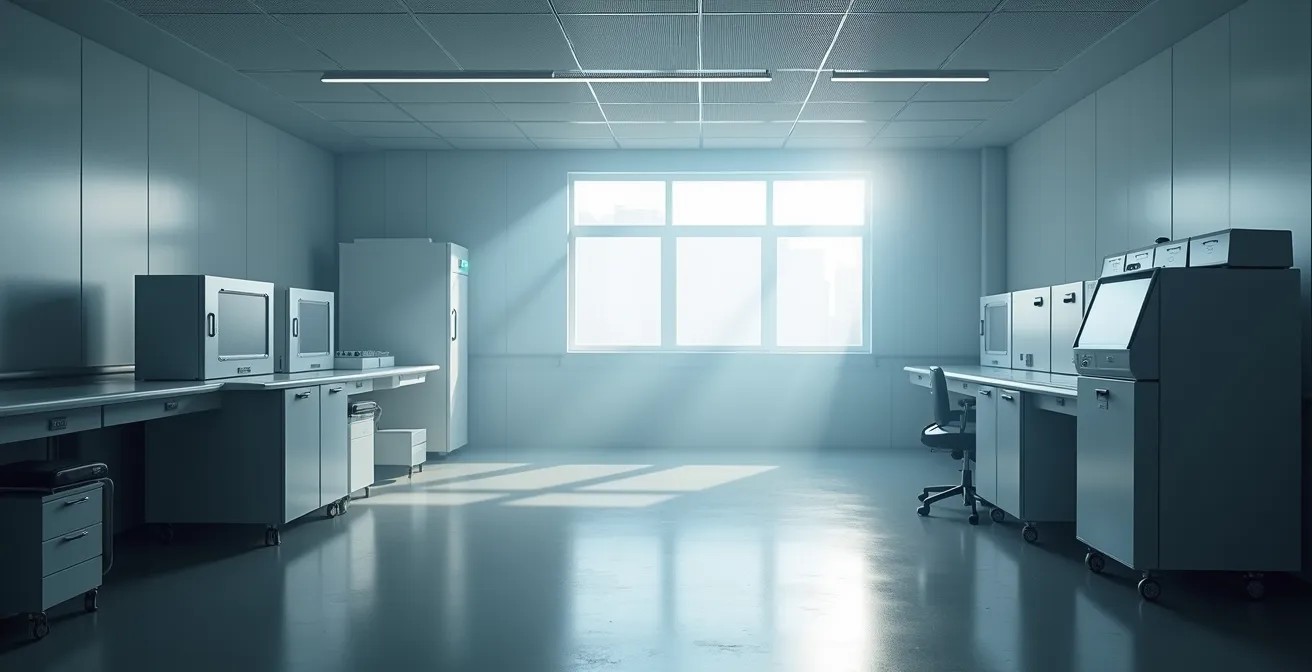 Environmental shot showing invisible ESD fields in EPA workspace